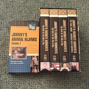 Vintage Johnny Carson Collection Four VHS Tape Set Plus Animal Hijinks